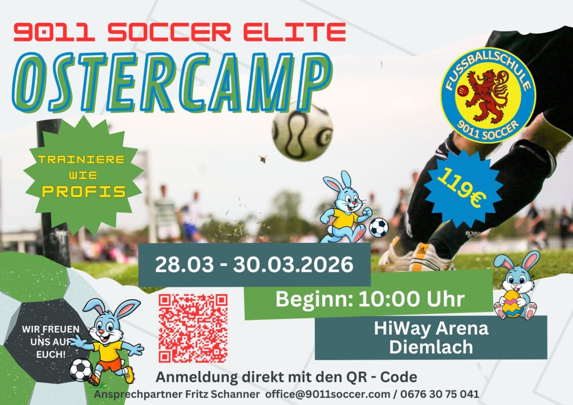 9011 Ostercamp 2026 – Fußballcamp in der HiWay Arena Diemlach | 28.–30. März