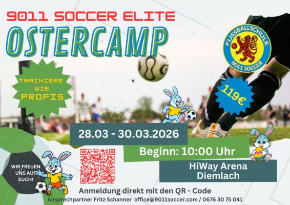 9011 Ostercamp 2026 – Fußballcamp in der HiWay Arena Diemlach | 28.–30. März